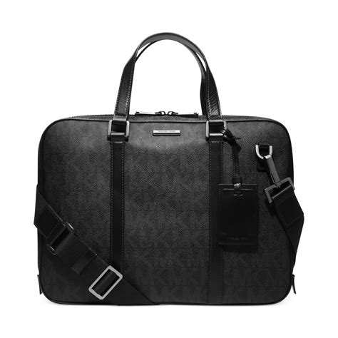 michael kors black nylon zip around men's slim attache|Michael Kors Briefcases and laptop bags for Men .